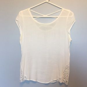 Miss Daisy lace detailed cross back shirt